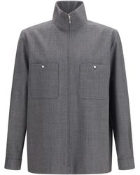 Valentino - Mouliné Wool Shirt Jacket - Lyst