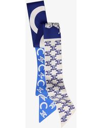 Celine - Silk Scarf With All-Over Triomphe Logo - Lyst
