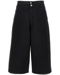 The Attico - Cropped Denim Pants With Rhinestones - Lyst