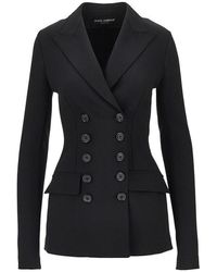 Dolce & Gabbana - Stretch Wool Fitted Double-Breasted Jacket - Lyst