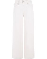 Mother - The Dodger Skimp Cream Cotton Jeans - Lyst