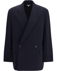 Loewe - Wool Blend Double-Breasted Jacket - Lyst
