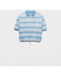 Prada - Polo Shirt With Elasticized Drawstring Hem - Lyst