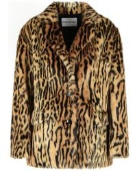 Stand Studio - 'Emmie' Leopard Print Faux Fur Blazer - Lyst