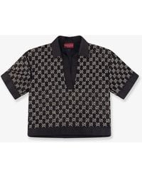 Gucci - Tweed Lamé Top Viscose Blouses - Lyst