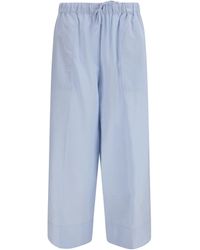 TOTEME - Cotton And Linen Blend Palazzo Pants - Lyst