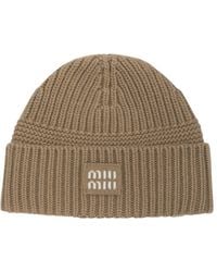 Miu Miu - Wool And Cashmere Beanie - Lyst