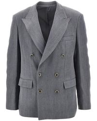 MARSĒM - Gabardine Double-Breasted Tailored Jacket - Lyst