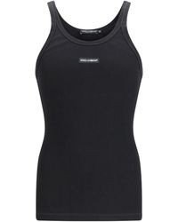 Dolce & Gabbana - Dolce & Gabbana Cotton Printed Tank Top - Lyst