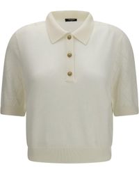 Balmain - Polo Top Wool - Lyst