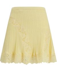 Self-Portrait - Pointelle Knit Mini Skirt - Lyst
