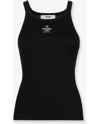 Fendi - Ribbed Cotton Tank Top - Lyst