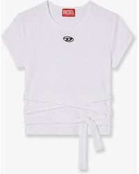 DIESEL - T-Bunny-Tail- S1 Cotton T-Shirt With Tie Bands - Lyst