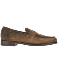 Doucal's - Fumé Suede Leather Loafers - Lyst