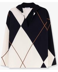 Max Mara - Mxmsala Argyle Pattern Virgin Wool Sweater - Lyst