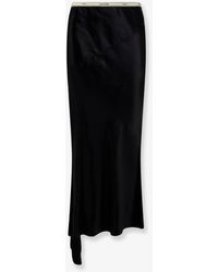 Celine - Viscose Satin Midi Skirt - Lyst