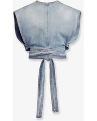 Alaïa - Belted Denim Top - Lyst