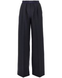 Pinko - Stretch Wool-Blend Wide-Leg Pants - Lyst