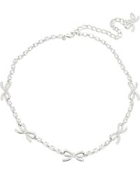Self-Portrait - Necklace With Bows And Crystals - Lyst