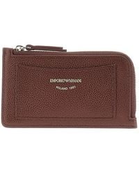 Emporio Armani - Leather Cardholder Pouch - Lyst