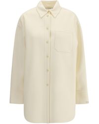 Max Mara - Oversized Riber Wool Shirt Latte - Lyst