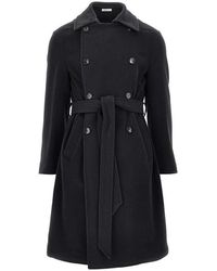 BRERAS Milano - Wool Cloth Coat With Belt - Lyst