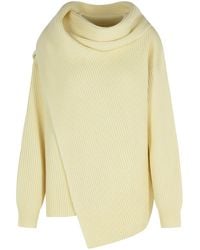 Jil Sander - Ivory Wool Scarf Sweater - Lyst