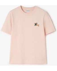 Burberry - Cotton T-Shirt With Knight Check - Lyst
