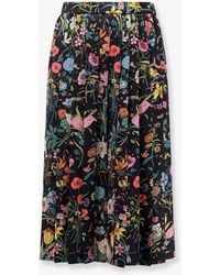 Gucci - Silk Midi Skirt With Floral Print - Lyst