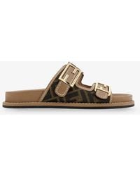 Fendi - Feel Ff Fabric Sandals - Lyst