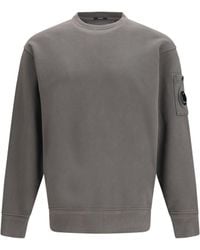 C.P. Company - Diagonal Raised Fleece Crewneck Lens Sweatshirt - Lyst