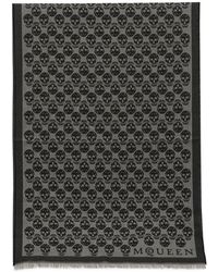 McQueen - Wool Cotton Silk Scarf - Lyst