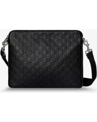 Gucci - Gg Emblem Leather Crossbody Bag - Lyst