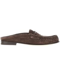 Fendi - Scrunch' Suede Leather Sabot - Lyst