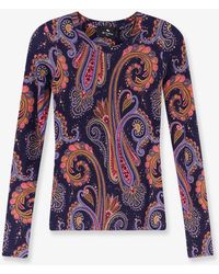 Etro - Paisley Viscose Wool T-Shirt - Lyst