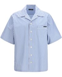 Dolce & Gabbana - Dolce & Gabbana Striped Poplin Hawaii Shirt - Lyst