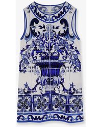 Dolce & Gabbana - Dolce & Gabbana Silk Top With Maiolica Print - Lyst