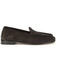 Bottega Veneta - Silenzio Intrecciato Loafers Espresso - Lyst