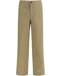Burberry - Textured Check Cotton Pants - Lyst