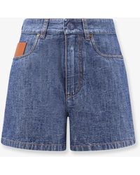 Fendi - Chambray Denim Shorts - Lyst