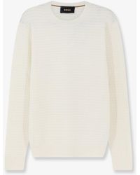 BOSS - Silk And Cotton Blend Sweater - Lyst