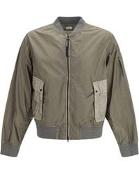 C.P. Company - Bi-Tm Mixed Lens Bomber Jacket Gunmetal - Lyst