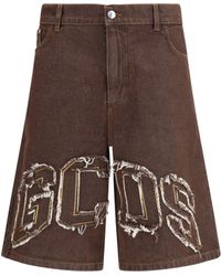 Gcds - Denim Shorts Lounge Logo Dark - Lyst
