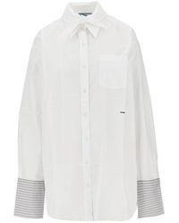 Prada - Poplin Shirt With Scarf - Lyst
