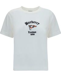 Burberry - Cotton T-Shirt With Check Flag - Lyst