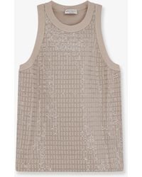 Brunello Cucinelli - Dazzling Pattern Jersey Tank Top - Lyst