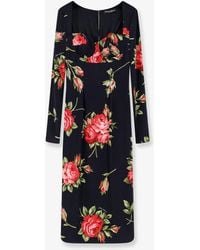 Dolce & Gabbana - Viscose Dress With Iconic Print - Lyst