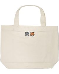 Maison Kitsuné - Maison Kitsuné "Double Fox Head" Large Handbag - Lyst