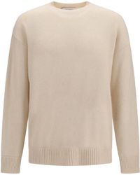 Laneus - Cashmere Silk Crewneck Sweater Cream - Lyst