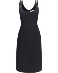 Versace - Midi Grain De Poudre Wool Dress - Lyst